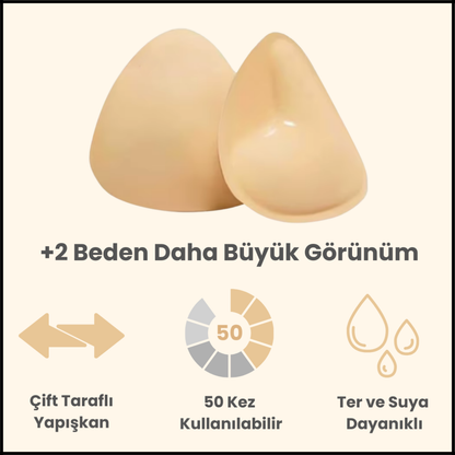 Çift Tarafı Yapışkanlı Dolgunlaştırıcı Göğüs Pedi
